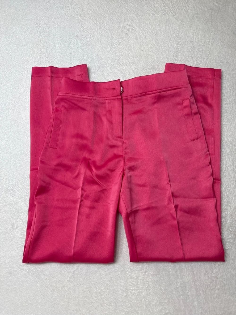 Petite Tailored High-Rise Pink Dress Pants